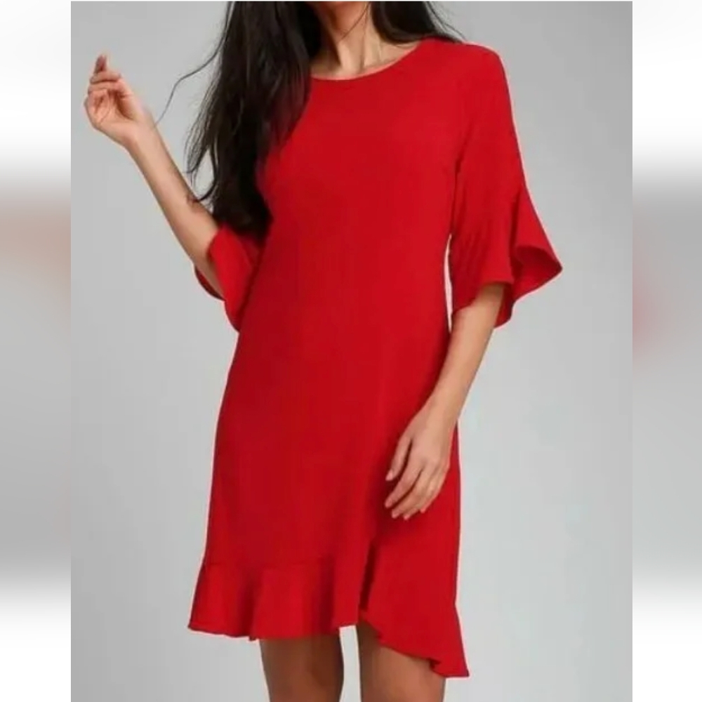 Lulu's Charm In Arm Bright Red Flutter Sleeve & H… - image 1